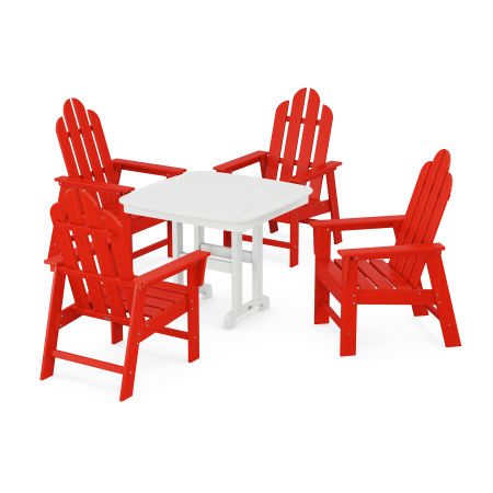 Long Island 5-Piece Dining Set in Sunset Red