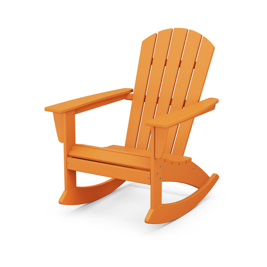 POLYWOOD Nautical Adirondack Rocking Chair in Tangerine