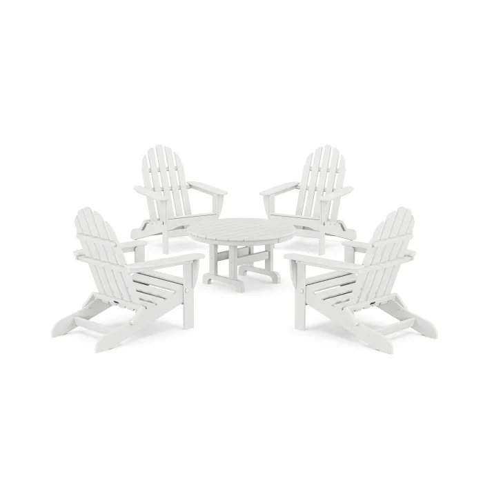 POLYWOOD Classics 5-Piece Folding Adirondack Conversation Set