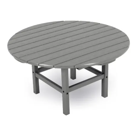 POLYWOOD Round 37" Conversation Table by Ivy Terrace in Slate Grey