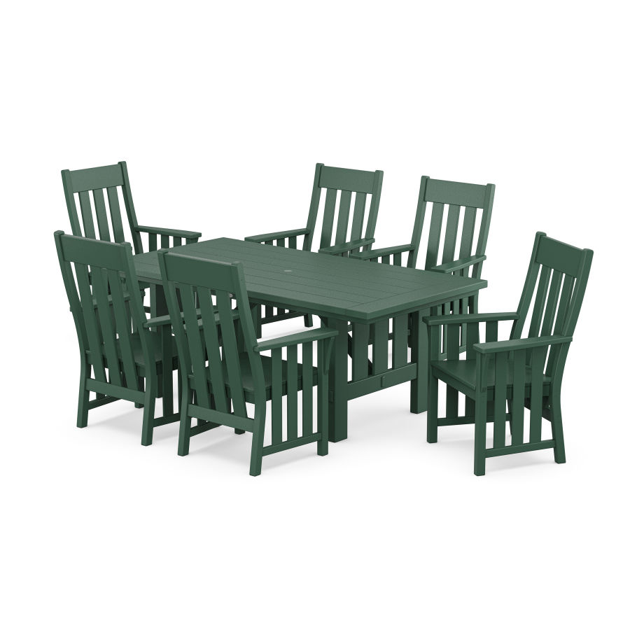POLYWOOD Acadia Arm Chair 7-Piece Dining Set in Green