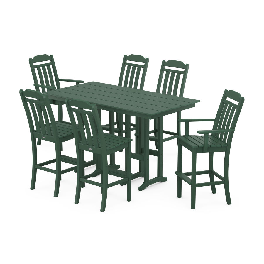 POLYWOOD Country Living 7-Piece Farmhouse Bar Set in Green