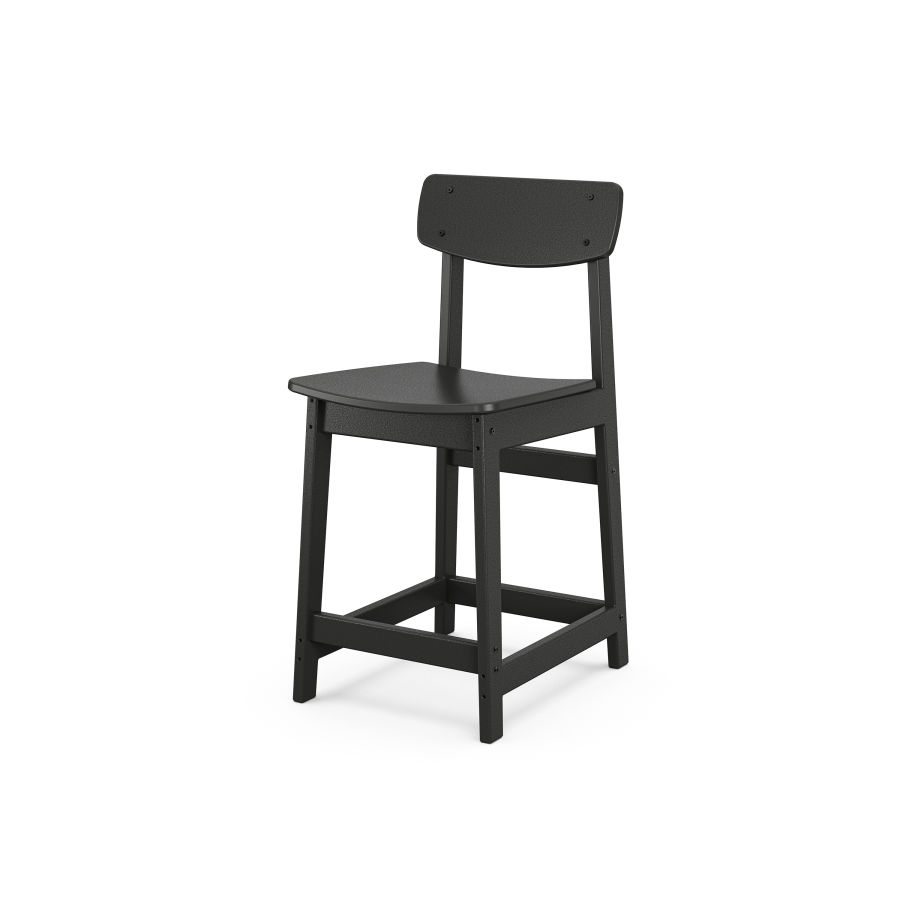 POLYWOOD Modern Studio Urban Counter Chair in Black