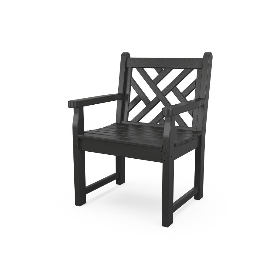 POLYWOOD Chippendale Garden Arm Chair in Black