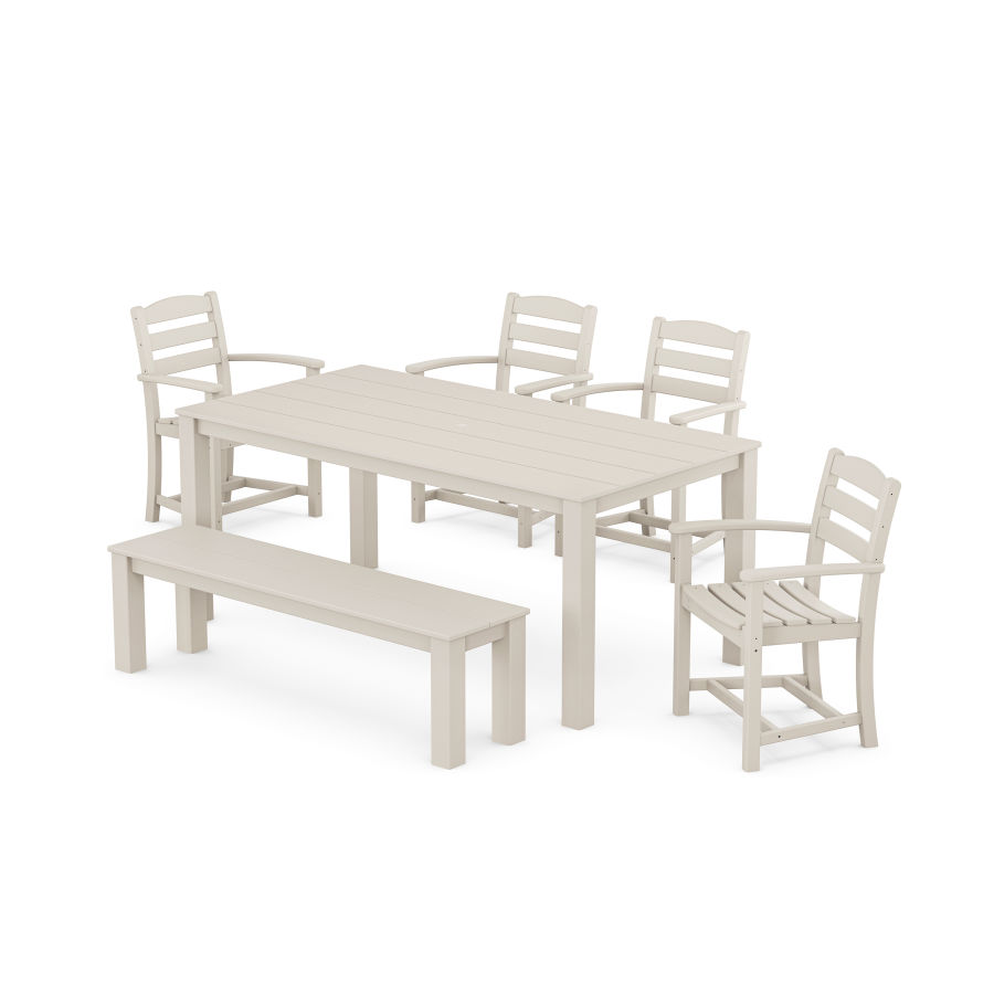 POLYWOOD La Casa Cafe' 6-Piece Parsons Dining Set with Bench in Sand