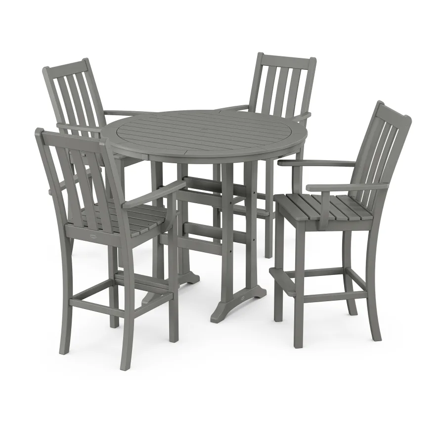 POLYWOOD Vineyard 5-Piece Round Bar Set