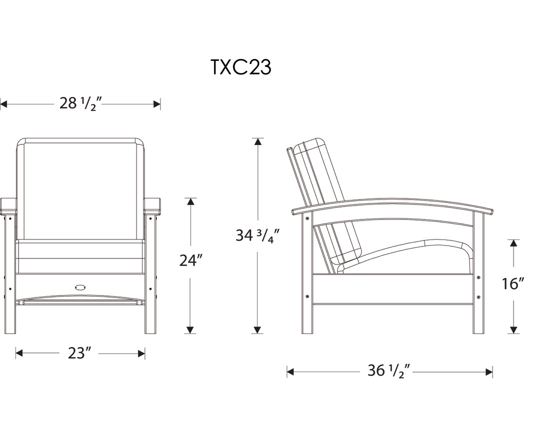 Dimensions for Rockport Club Chair