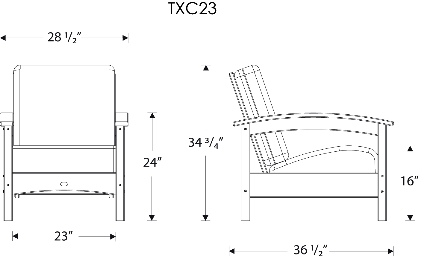 Dimensions for Rockport Club Chair