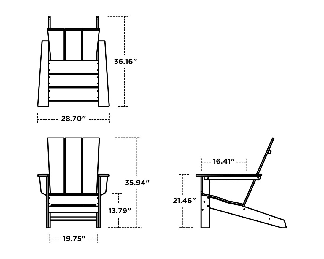 Dimensions for Modern Studio Adirondack Chair