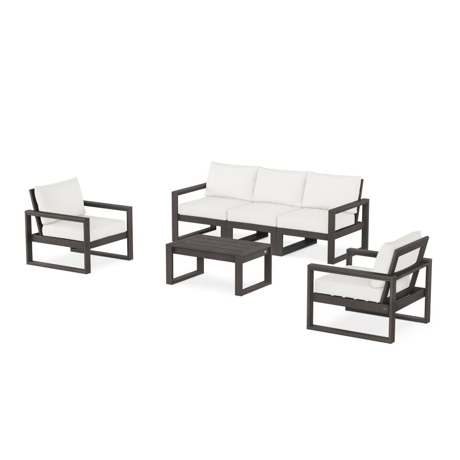 POLYWOOD EDGE Sectional 4-Piece Deep Seating Set with Sofa in Vintage Finish