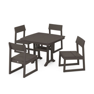 EDGE Side Chair 5-Piece Dining Set with Trestle Legs in Vintage Finish