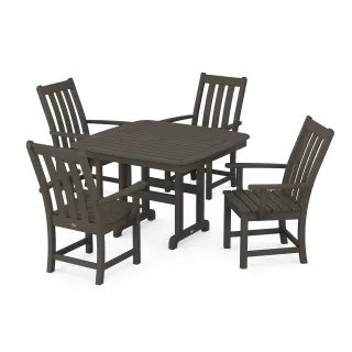 POLYWOOD Vineyard 5-Piece Dining Set with Trestle Legs in Vintage Finish