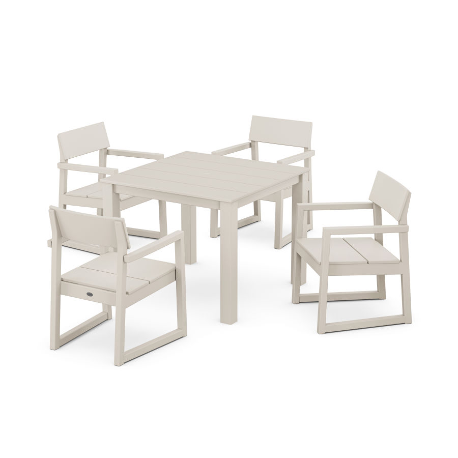 POLYWOOD EDGE 5-Piece Parsons Dining Set in Sand