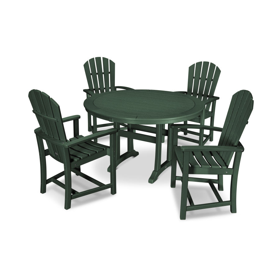 POLYWOOD Palm Coast 5-Piece Round Dining Set in Green