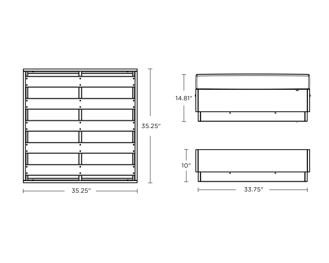 Dimensions for Elevate Lounge Ottoman