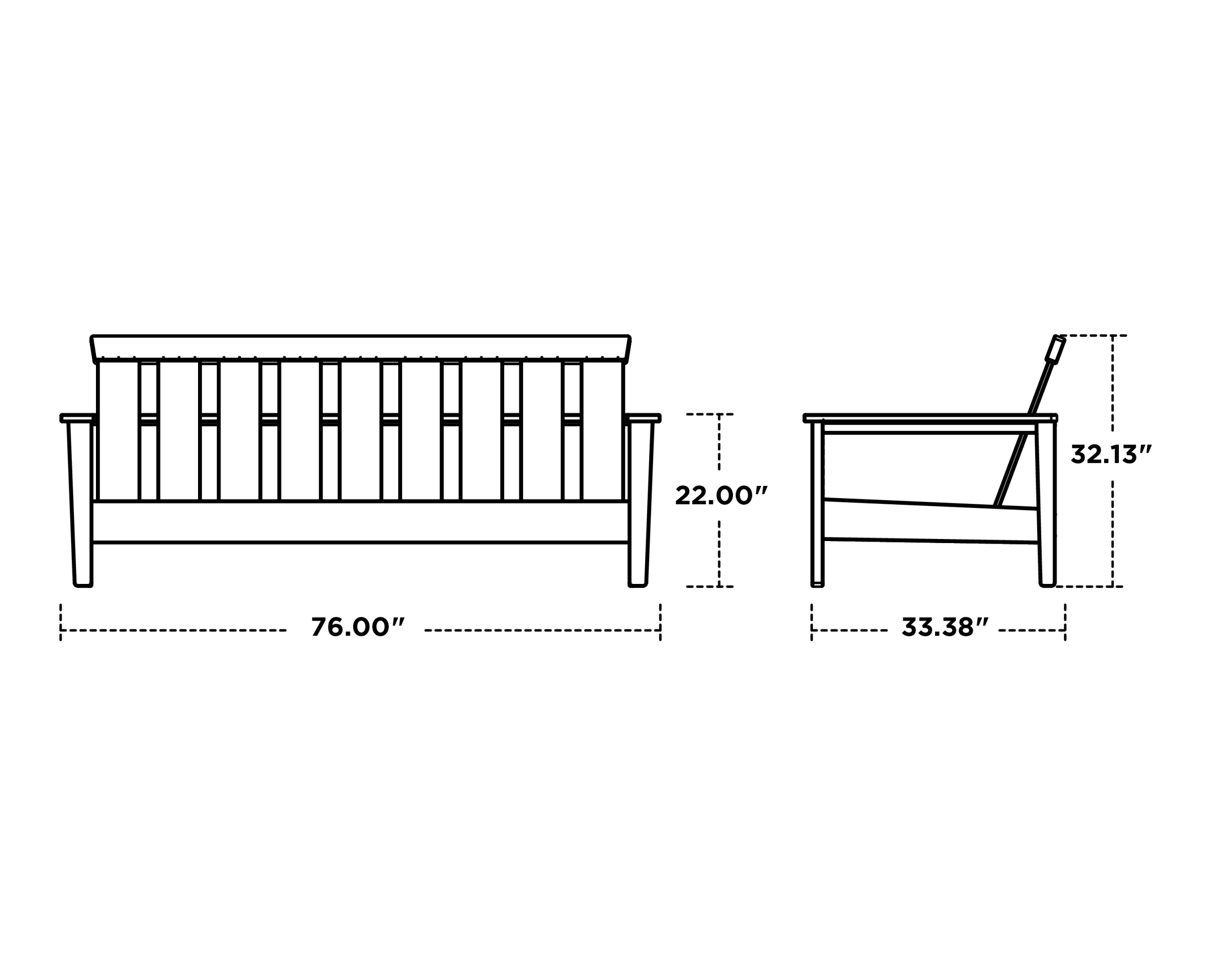 Dimensions for Prescott Deep Seating Sofa