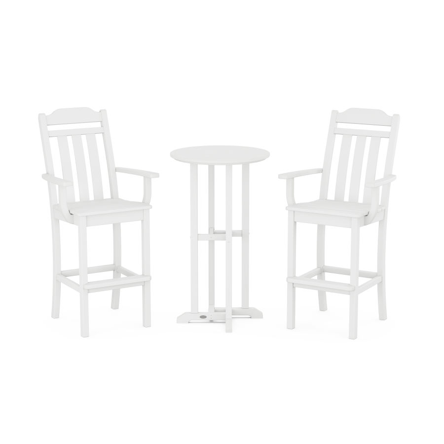 POLYWOOD Country Living 3-Piece Farmhouse Bar Set in White