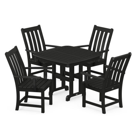 Vineyard 5-Piece Arm Chair Dining Set in Black