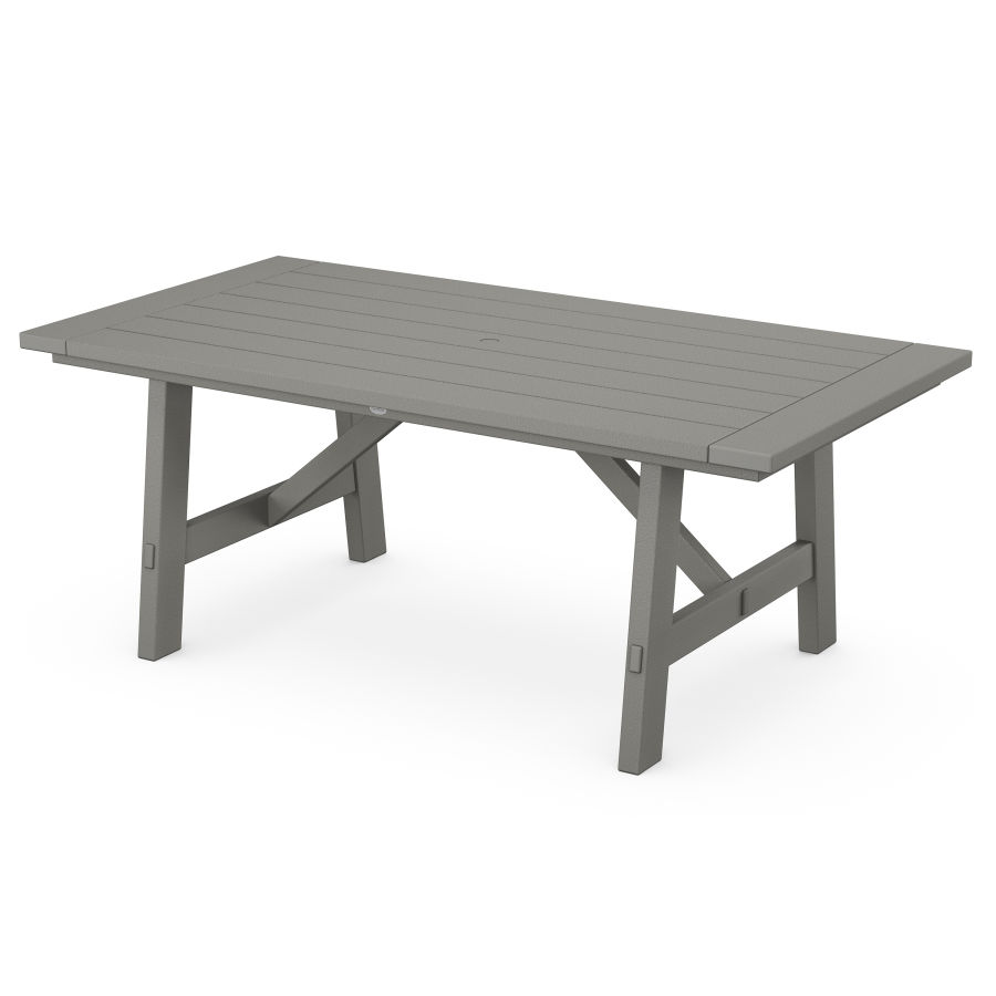 POLYWOOD Rustic Farmhouse 39" x 75" Dining Table in Slate Grey