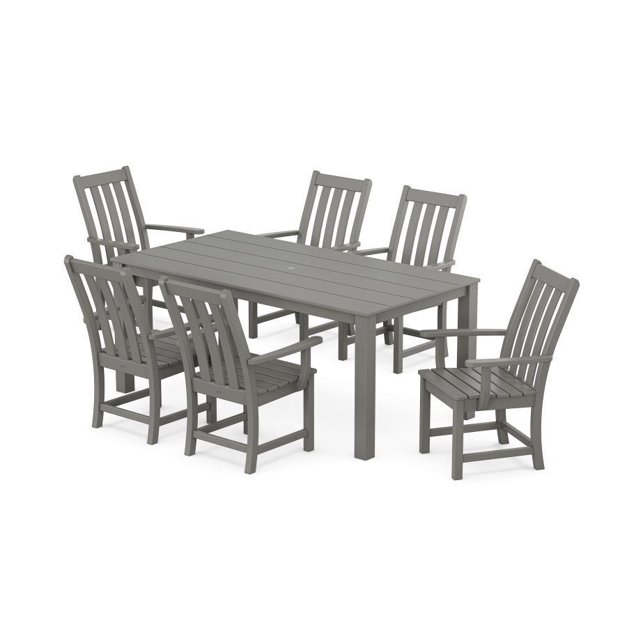 POLYWOOD Vineyard 7-Piece Parsons Arm Chair Dining Set in Slate Grey