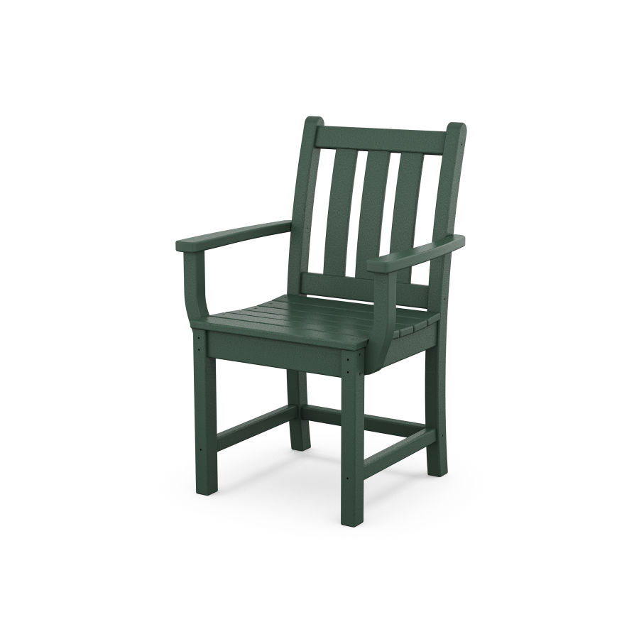 POLYWOOD Traditional Garden Dining Arm Chair in Green