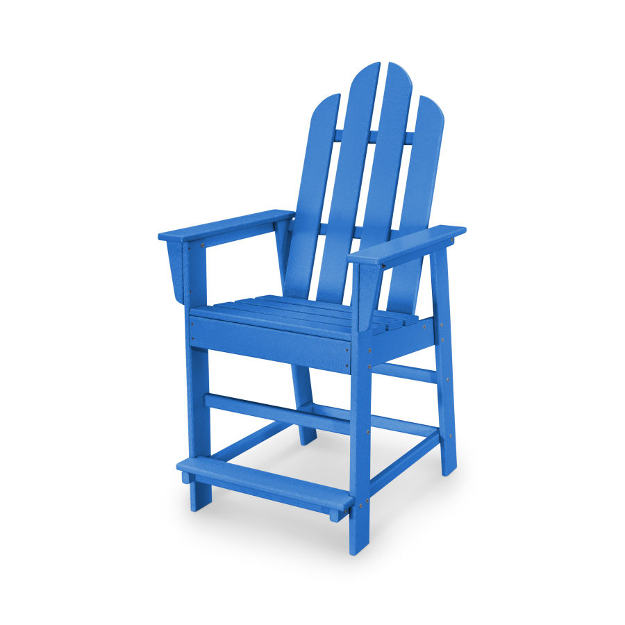 POLYWOOD Long Island Counter Chair in Pacific Blue