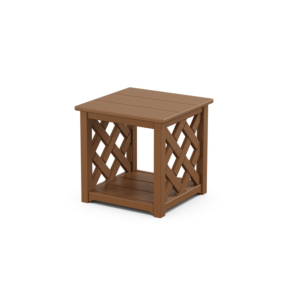 POLYWOOD Wovendale Accent Table in Teak