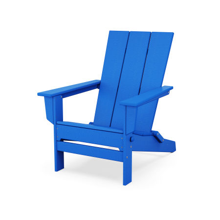 POLYWOOD Modern Studio Folding Adirondack Chair in Pacific Blue