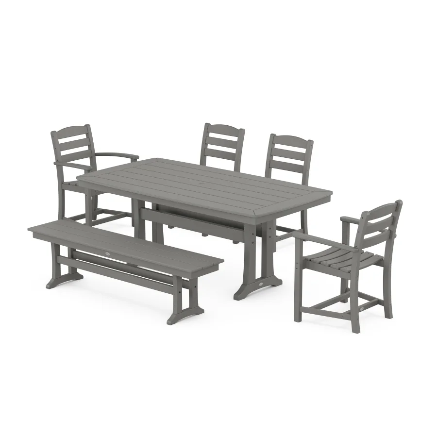 POLYWOOD La Casa Cafe 6-Piece Dining Set with Trestle Legs