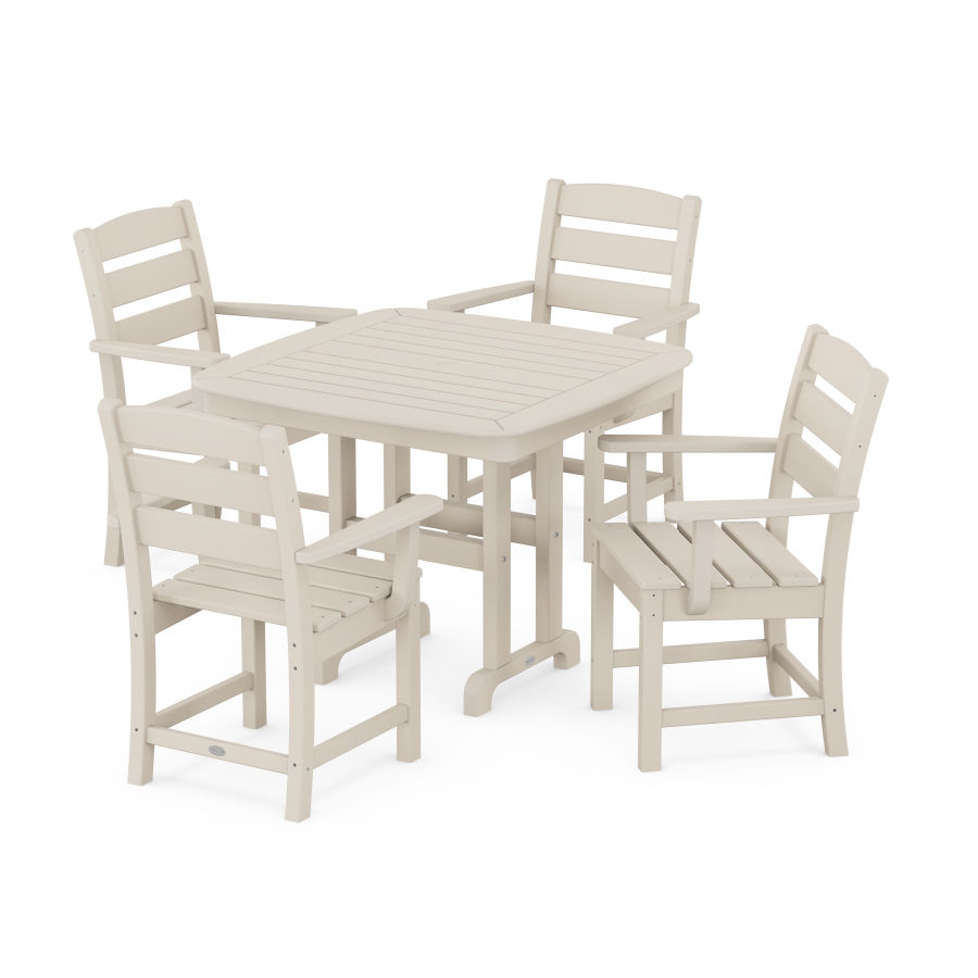 POLYWOOD Lakeside 5-Piece Arm Chair Dining Set in Sand