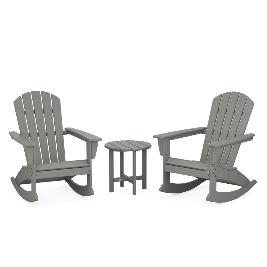 POLYWOOD Nautical 3-Piece Adirondack Rocking Chair Set