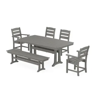 POLYWOOD Lakeside 6-Piece Dining Set with Trestle Legs