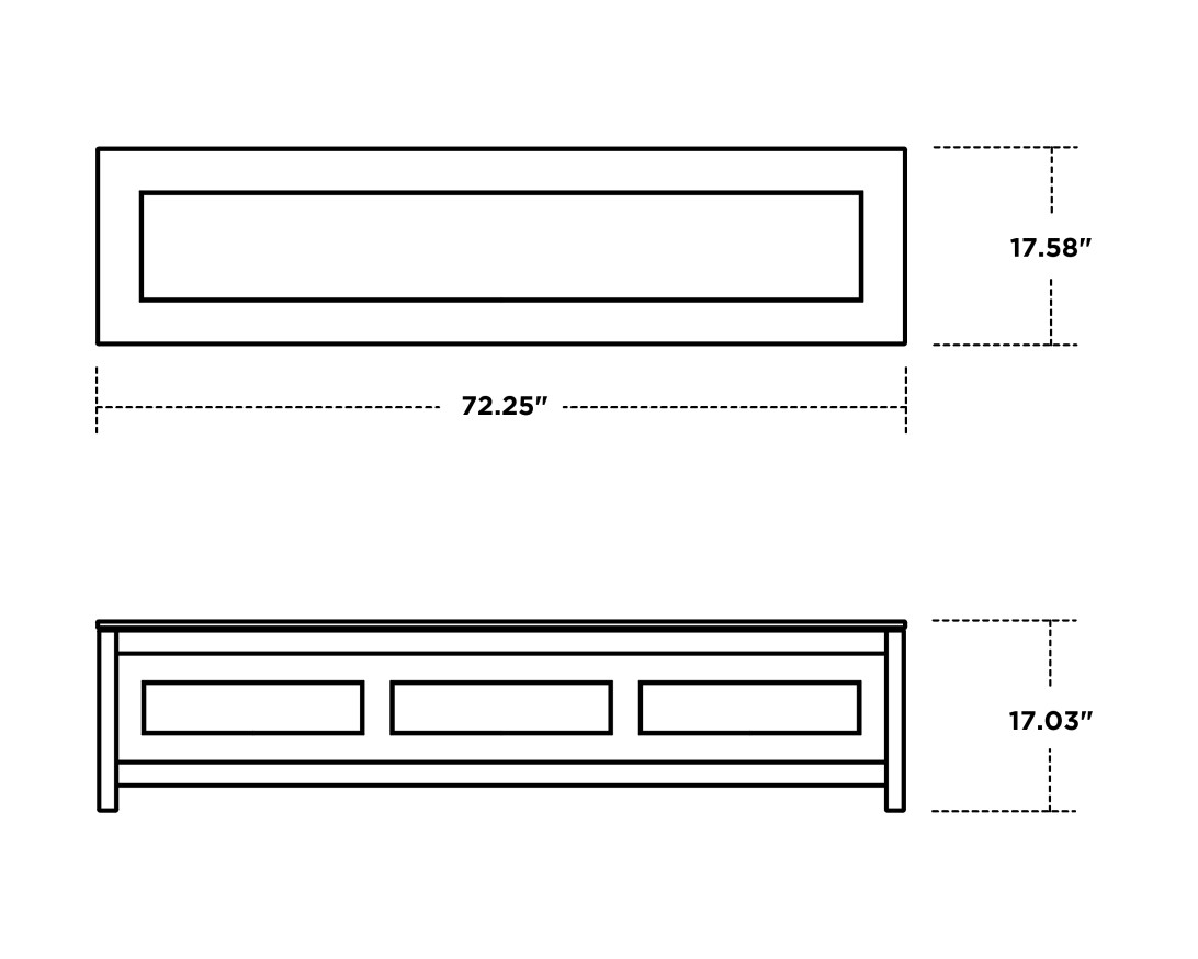 Dimensions for Country Living 72" Storage Bench