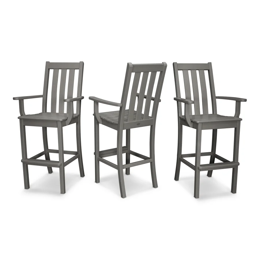 POLYWOOD Vineyard Bar Arm Chair 3-Pack