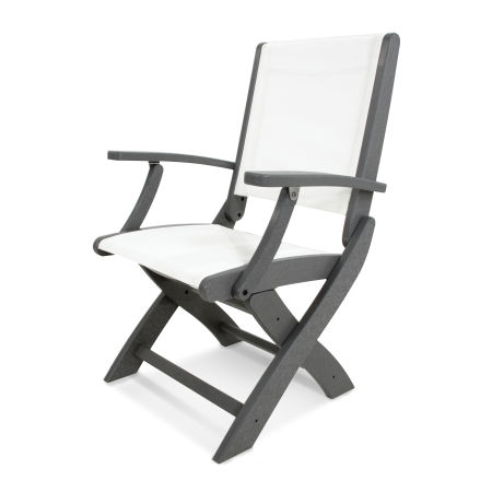 Coastal Folding Chair in Slate Grey / White Sling