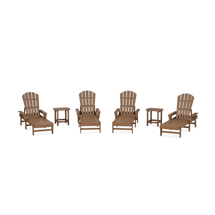 POLYWOOD South Beach Chaise 6-Piece Set in Teak