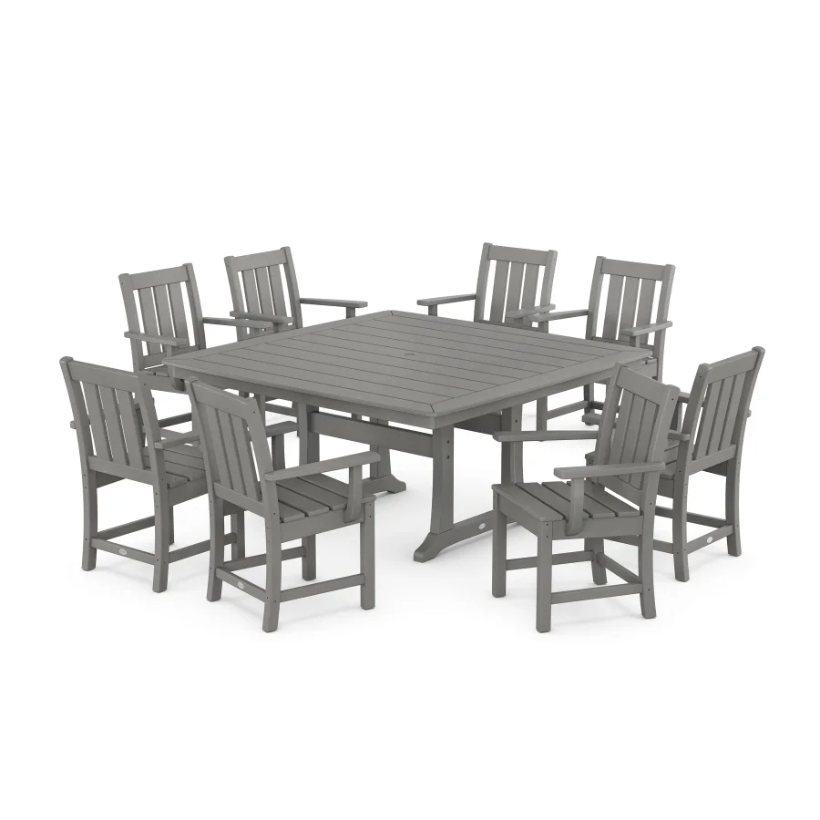 POLYWOOD Oxford 9-Piece Square Dining Set with Trestle Legs