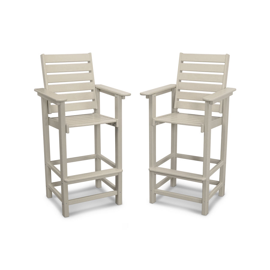 POLYWOOD Captain Bar Chair Duo in Sand