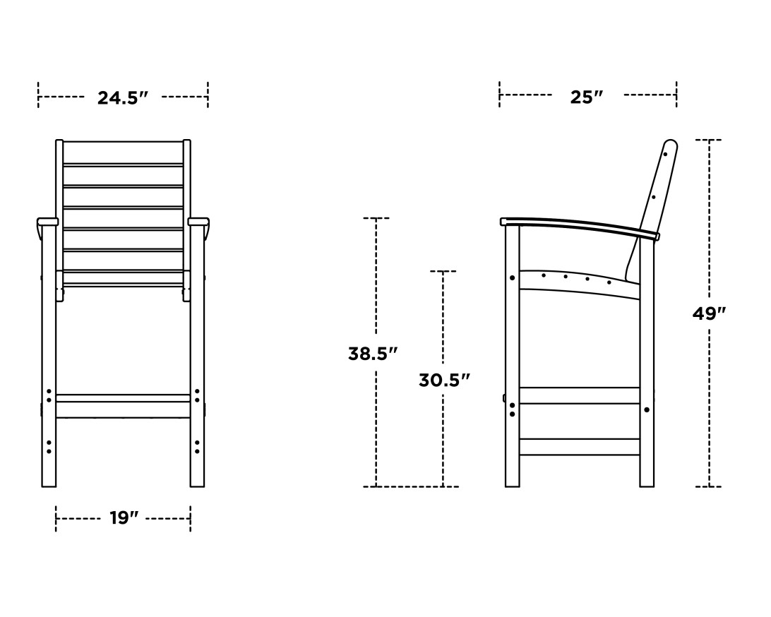 Dimensions for Signature Bar Chair