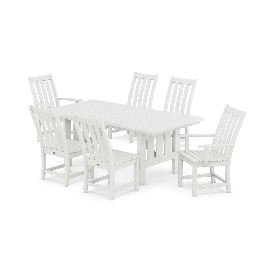 POLYWOOD Vineyard 7-Piece Dining Set with Mission Table in White