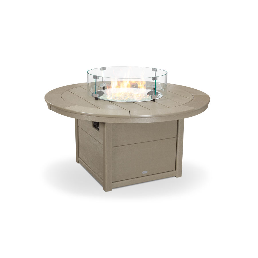 POLYWOOD Round 48" Fire Pit Table in Vintage Sahara