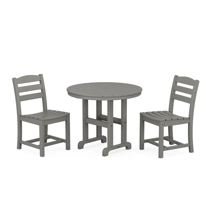 POLYWOOD La Casa Café Side Chair 3-Piece Round Dining Set