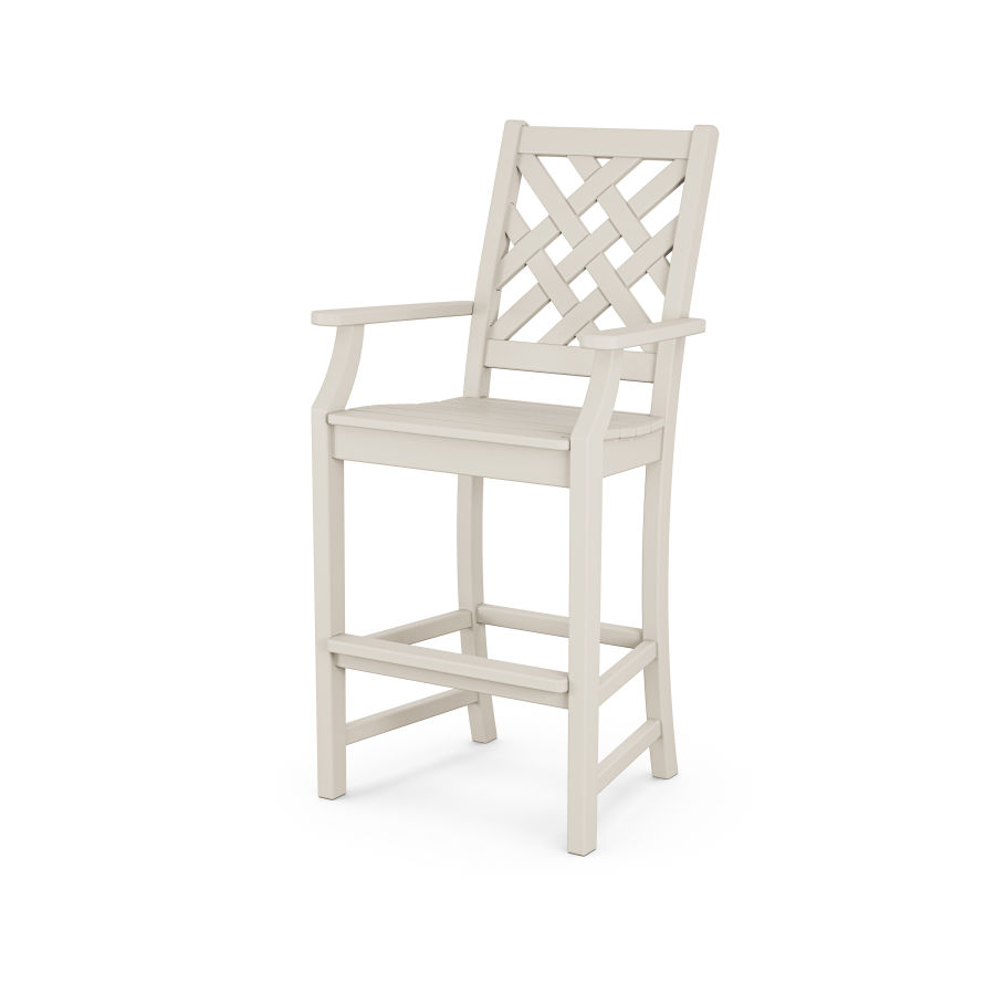 POLYWOOD Wovendale Bar Arm Chair in Sand