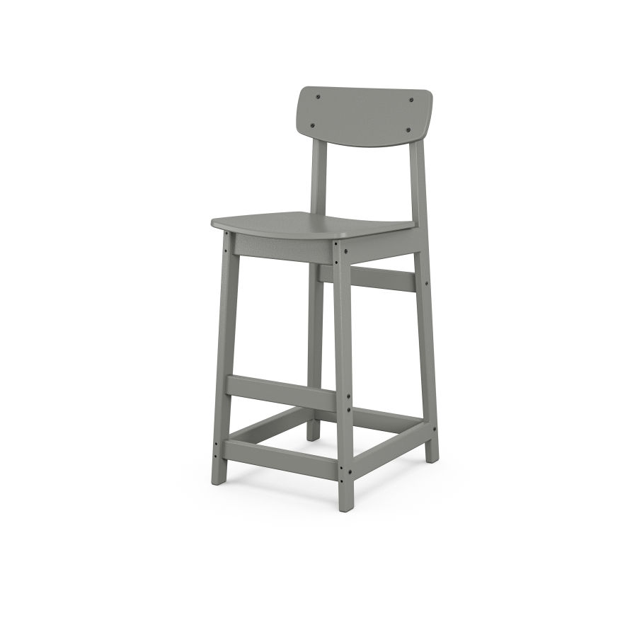 POLYWOOD Modern Studio Urban Bar Chair in Slate Grey