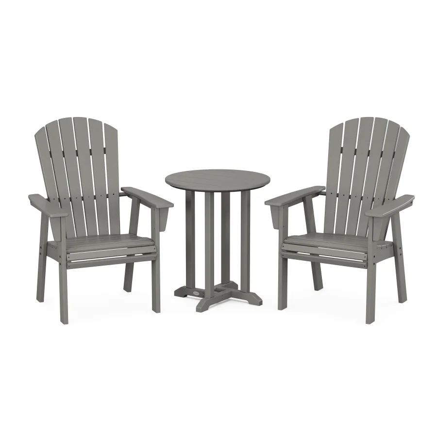 POLYWOOD Nautical Adirondack 3-Piece Round Bistro Dining Set