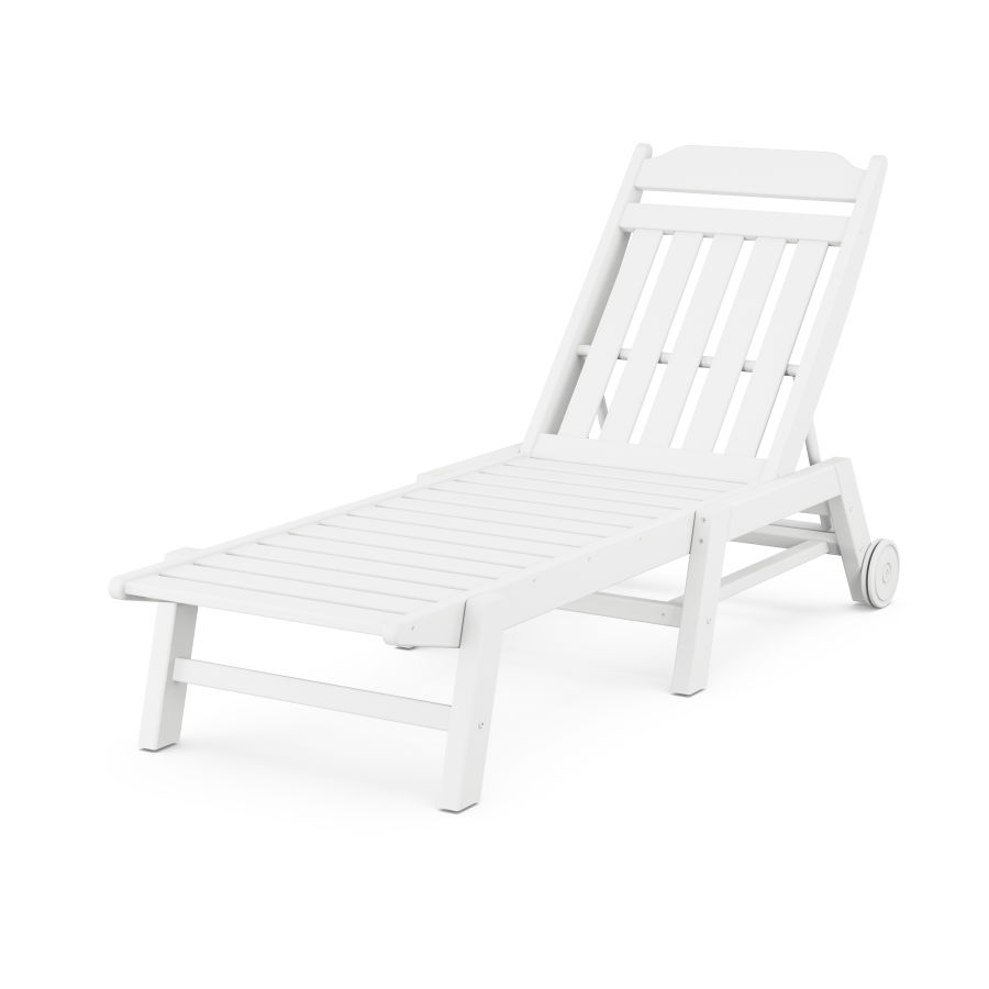 POLYWOOD Country Living Chaise with Wheels in White
