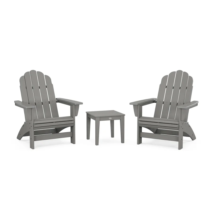 POLYWOOD 3-Piece Vineyard Grand Adirondack Set in Slate Grey