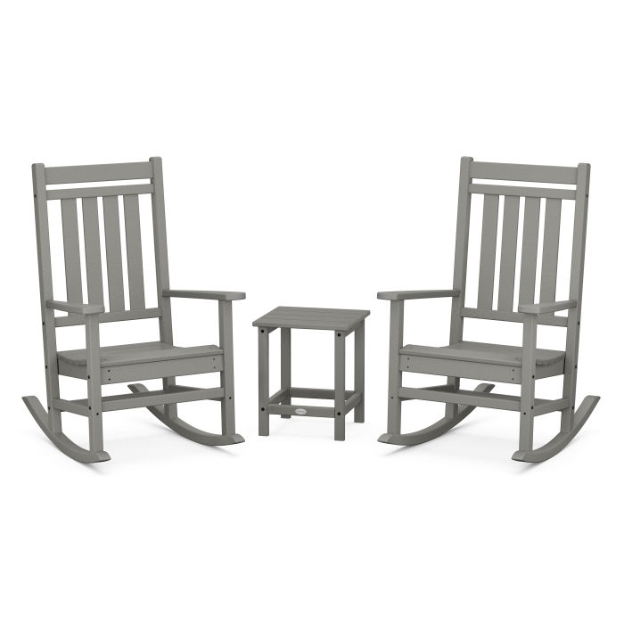 POLYWOOD Estate 3-Piece Rocking Chair Set with Long Island 18