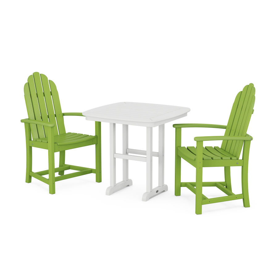POLYWOOD Classic Adirondack 3-Piece Dining Set in Lime