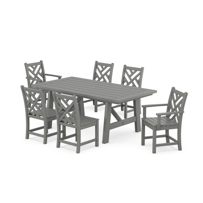 POLYWOOD Chippendale 7-Piece Rustic Farmhouse Dining Set